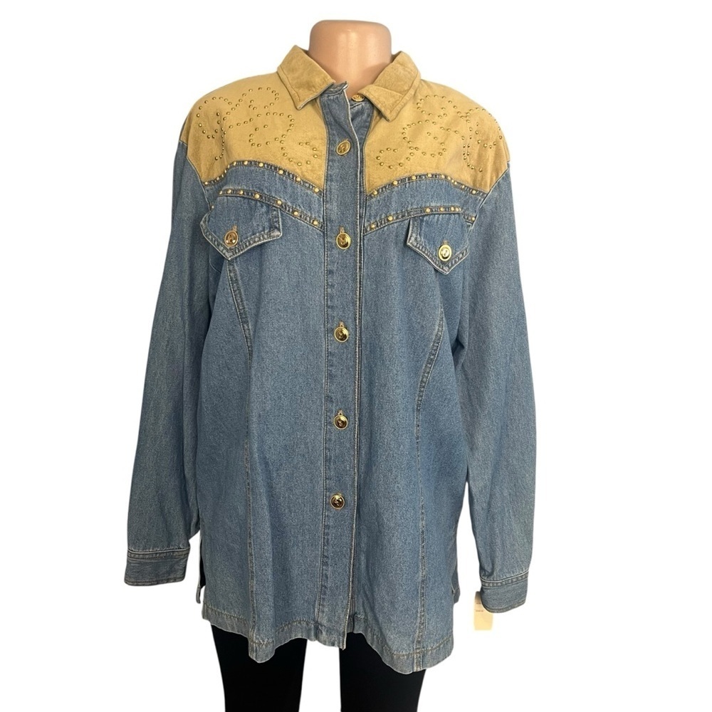Saint Germain Paris Vintage Rodeo Denim Studded Tan Jacket